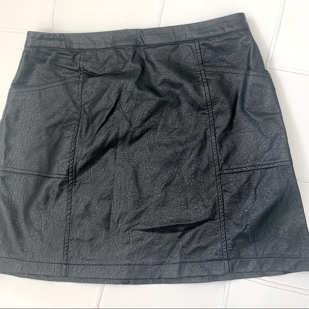 Girls black leather skirt